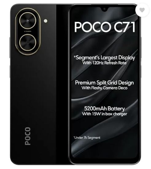POCO C71, పవర్ బ్లాక్ (4GB, 64GB) యొక్క చిత్రం