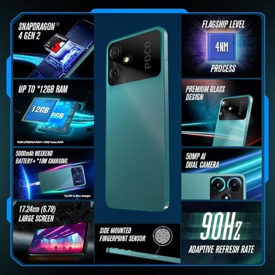 POCO M6 Pro 5G (పవర్ బ్లాక్, 4GB RAM, 64GB స్టోరేజ్) యొక్క చిత్రం