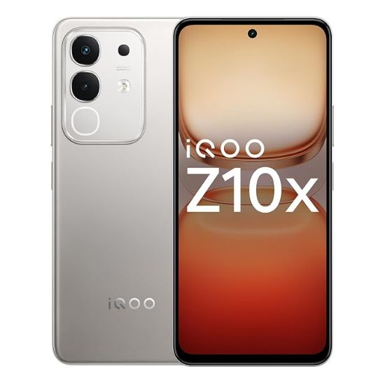 iQOO Z10x 5G (టైటానియం, 6GB RAM, 128GB నిల్వ) | 6500 mAh పెద్ద కెపాసిటీ బ్యాటరీ | డైమెన్సిటీ 7300 ప్రాసెసర్ | మిలిటరీ-గ్రేడ్ మన్నిక యొక్క చిత్రం