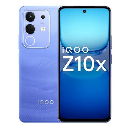 iQOO Z10x 5G (అల్ట్రామెరైన్, 6GB RAM, 128GB నిల్వ) | 6500 mAh పెద్ద కెపాసిటీ బ్యాటరీ | డైమెన్సిటీ 7300 ప్రాసెసర్ | మిలిటరీ-గ్రేడ్ మన్నిక యొక్క చిత్రం