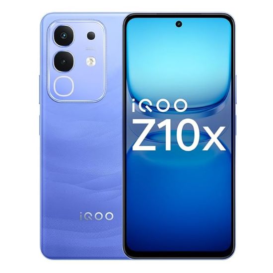 iQOO Z10x 5G (అల్ట్రామెరైన్, 6GB RAM, 128GB నిల్వ) | 6500 mAh పెద్ద కెపాసిటీ బ్యాటరీ | డైమెన్సిటీ 7300 ప్రాసెసర్ | మిలిటరీ-గ్రేడ్ మన్నిక యొక్క చిత్రం