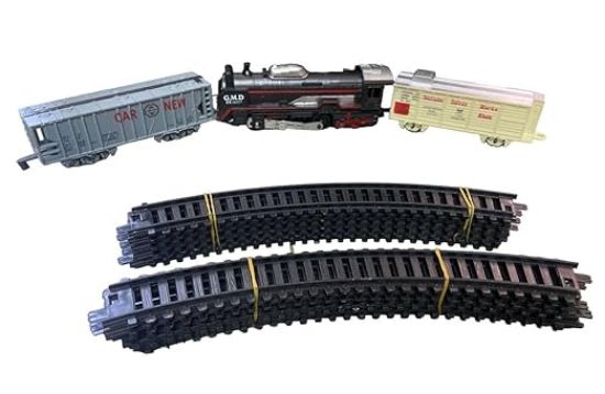 బ్యాటరీతో నడిచే సెంచరీ ఎక్స్‌ప్రెస్ గూడ్స్ రైలు ట్రాక్ ప్లే సెట్ రైల్వే బొమ్మ పిల్లల కోసం 13 ముక్కల సెట్ యొక్క చిత్రం