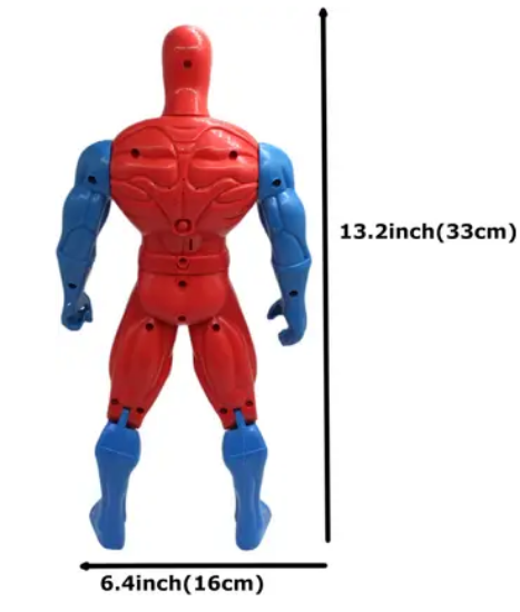 కదిలే చేతులు, కాళ్లు మరియు తలతో పెద్ద సైజు స్పైడర్‌మ్యాన్ (ఎరుపు, నీలం) యొక్క చిత్రం