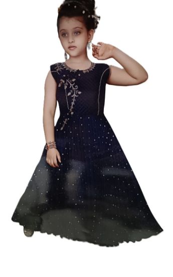 బాలికల మ్యాక్సీ/ఫుల్ లెంగ్త్ పార్టీ డ్రెస్ లేదా ఫ్రాక్. యొక్క చిత్రం