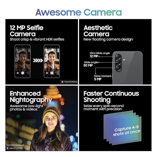 Samsung Galaxy A56 5G (అద్భుతం గ్రాఫైట్, 12GB, 256GB) | అద్భుతమైన తెలివితేటలు: సర్కిల్ టు సెర్చ్, ఇంటెలిజెంట్ ఎడిటింగ్ | అద్భుతమైన 6 OS & 6 సంవత్సరాల భద్రతా నవీకరణలు | IP67 యొక్క చిత్రం