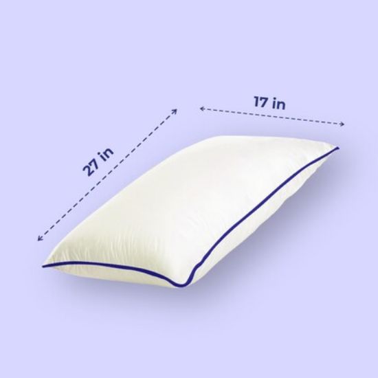 సెంచరీ మెట్రెస్‌లు మై పవర్ ఫైబర్ పిల్లో సాఫ్ట్ యాంటీ మైక్రోబియల్ బెడ్ పిల్లోస్‌తో స్లీపింగ్ కోసం జిప్ కవర్ వైట్ (27 x 17 అంగుళాలు)(ప్యాక్ ఆఫ్ 2) యొక్క చిత్రం