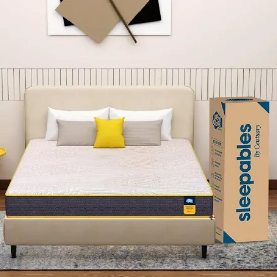 సెంచరీ వైట్ క్విల్టెడ్ PU ఫోమ్ సాగ్ రెసిస్టెన్స్ డబుల్ మ్యాట్రెస్ (75*48) యొక్క చిత్రం