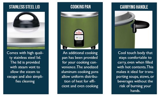 ప్రీమియర్ ఎలక్ట్రిక్ రైస్ కుక్కర్ 22e – 2.2l కెపాసిటీ, కాంపాక్ట్ (27.6 X 27.6 X 33.6 సెం.మీ), స్టైలిష్ కలర్డ్ డిజైన్, పర్ఫెక్ట్ రైస్ కోసం అధునాతన వంట సాంకేతికత, బహుముఖ వంట యొక్క చిత్రం