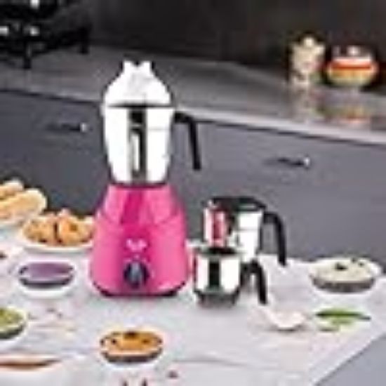 Preethi Galaxy MG225 మిక్సర్ గ్రైండర్, 750 వాట్, 3 జాడి, పింక్/నలుపు (3 జార్) యొక్క చిత్రం