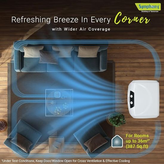 సింఫనీ 95 ఎల్ డెసర్ట్ ఎయిర్ కూలర్ (వైట్, విండ్‌బ్లాస్ట్ 95ఎక్స్) యొక్క చిత్రం