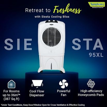 సింఫనీ 95 ఎల్ డెసర్ట్ ఎయిర్ కూలర్ (వైట్, విండ్‌బ్లాస్ట్ 95ఎక్స్) యొక్క చిత్రం