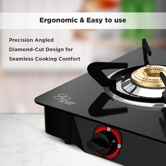 బటర్‌ఫ్లై స్మార్ట్ 2 బర్నర్ గ్లాస్ టాప్ గ్యాస్ స్టవ్ | మాన్యువల్ ఇగ్నిషన్ | స్క్రాచ్ రెసిస్టెంట్ టఫ్నెడ్ గ్లాస్ | బ్రాస్ బర్నర్స్ | స్కిడ్ ప్రూఫ్ కాళ్ళు | 1 సంవత్సరం తయారీదారు యొక్క వారంటీ | నలుపు యొక్క చిత్రం