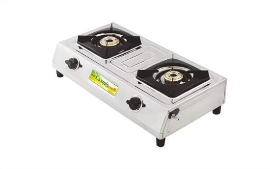 లక్ష్మి మ్యాజిక్ డబుల్ బర్నర్ స్టెయిన్‌లెస్ స్టీల్ గ్యాస్ స్టవ్ సిల్వర్ ఓపెన్ యొక్క చిత్రం