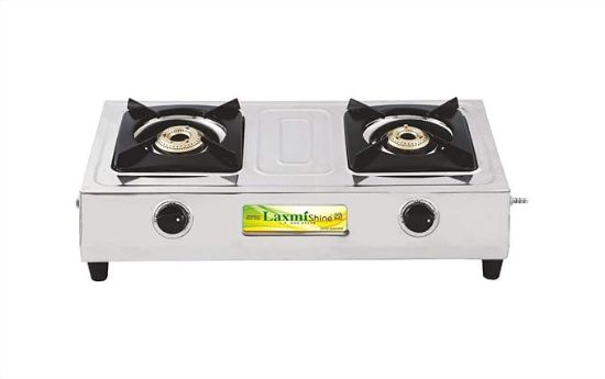 లక్ష్మి మ్యాజిక్ డబుల్ బర్నర్ స్టెయిన్‌లెస్ స్టీల్ గ్యాస్ స్టవ్ సిల్వర్ ఓపెన్ యొక్క చిత్రం