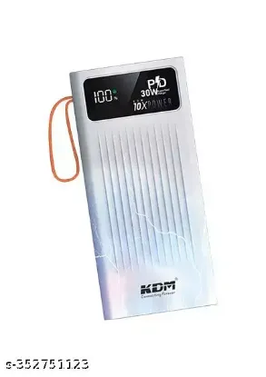 KDM 10x 10000 Mah సూపర్ ఫాస్ట్ 30 వాట్ Pd పవర్ బ్యాంక్ యొక్క చిత్రం