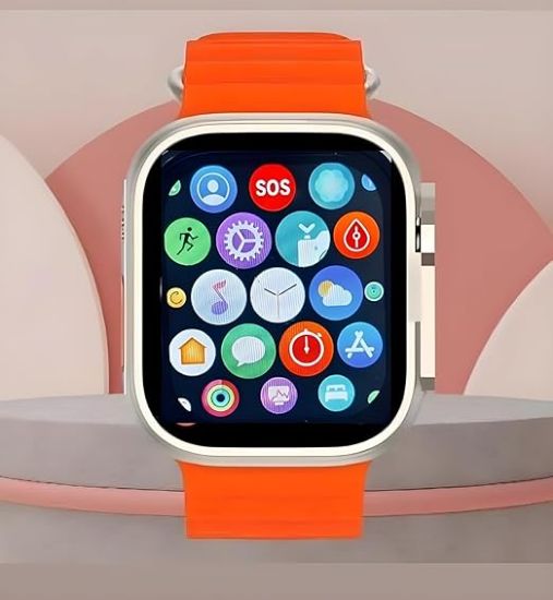 తారాశి క్రియేషన్ T900 అల్ట్రా బిగ్ స్మార్ట్ వాచ్ 2.09" (49 మిమీ) HD డిస్‌ప్లే, వాచ్ బ్లూటూత్ కాలింగ్, హార్ట్ రేట్, స్పోర్ట్స్ మోడ్, వాటర్‌పిఆర్ ఛార్జ్‌తో స్లీప్ మానిటరింగ్ వాకింగ్, రన్నింగ్, సైక్లింగ్ (ఆరెంజ్) యొక్క చిత్రం