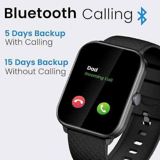 CELLECOR A2 PRO FIRE 2.0" BT కాలింగ్ స్మార్ట్‌వాచ్, వాయిస్ అసిస్టెంట్, 500 NITS, ఎల్లప్పుడూ ఆన్‌లో ఉంటుంది, 120+ స్పోర్ట్స్ మోడ్‌లు, IP68, SpO2, హార్ట్ రేట్ మానిటరింగ్, BT-V5.0 - నలుపు యొక్క చిత్రం