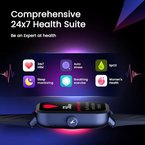 అల్ట్రా UV HD డిస్ప్లేతో కూడిన ఫాస్ట్రాక్ లిమిట్‌లెస్ గ్లైడ్ X 1.83" స్మార్ట్ వాచ్, SpO2, హార్ట్ రేట్ & స్లీప్ ట్రాకింగ్, బ్లూటూత్ కాలింగ్, 100+ స్పోర్ట్స్ మోడ్‌లు, 5-రోజుల బ్యాటరీ, పురుషులు & మహిళల కోసం స్మార్ట్‌వాచ్ (నలుపు) యొక్క చిత్రం