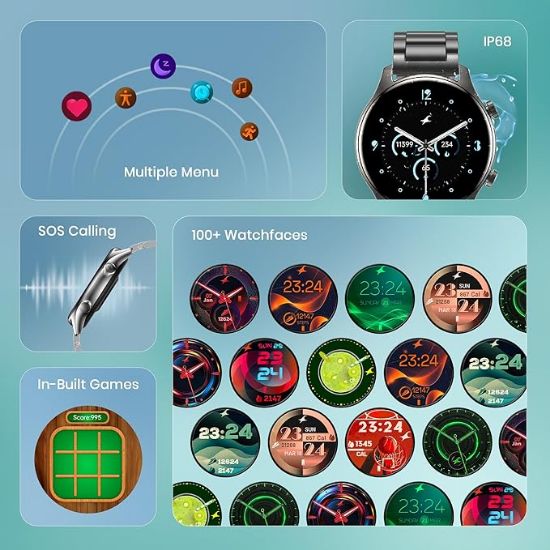 ఫాస్ట్రాక్ ఆస్టర్ FR2 ప్రో 1.43" AMOLED స్టెయిన్‌లెస్ స్టీల్ స్మార్ట్ వాచ్ విత్ SpO2, హార్ట్ రేట్, BT కాలింగ్, అడాప్టివ్ AOD, ఫంక్షనల్ క్రౌన్, AI వాయిస్ అసిస్టెంట్ – స్టైలిష్ ప్రొఫెషనల్స్ కోసం స్మార్ట్‌వాచ్ (నలుపు) యొక్క చిత్రం