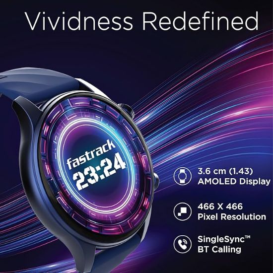 ఫాస్ట్రాక్ వివిడ్ ప్రో స్మార్ట్ వాచ్|466 x 466 పిక్సెల్ రిజల్యూషన్‌తో 1.43" AMOLED డిస్ప్లే | ఫంక్షనల్ క్రౌన్| సింగిల్‌సింక్ BT కాలింగ్|100+ స్పోర్ట్స్ మోడ్‌లు & వాచ్‌ఫేస్‌లు|AI వాయిస్ అసిస్టెంట్|ఇన్-బిల్ట్ గేమ్స్ యొక్క చిత్రం