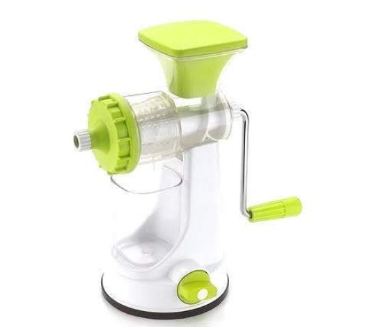 స్టీల్ హ్యాండిల్‌తో కూడిన నిర్మల్ మాన్యువల్ ఫ్రూట్ అండ్ వెజిటబుల్ జ్యూసర్ మరియు వాక్యూమ్ లాకింగ్ సిస్టమ్‌తో కూడిన వేస్ట్ కలెక్టర్ యొక్క చిత్రం