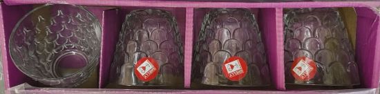 సర్వింగ్ సెట్ 2 ప్లాస్టిక్ ప్లేట్లు, 3 గాజు కప్పు, 1 గాజు కప్పు యొక్క చిత్రం