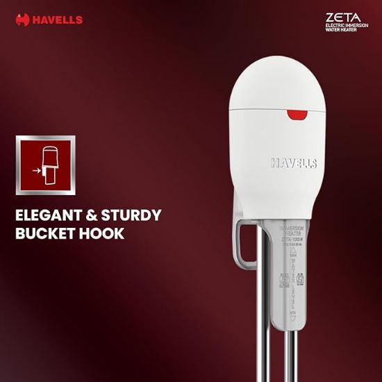 హావెల్స్ జీటా 1500 వాట్ ఇమ్మర్షన్ హీటర్ | ISI మార్క్ హెవీ డ్యూటీ 3 పిన్ మౌల్డ్ ప్లగ్, టచ్ ప్రొటెక్షన్ కవర్ | వాటర్‌ప్రూఫ్, హీటింగ్ ఇండికేటర్, నికెల్ ప్లేటింగ్, వారంటీ: 2 సంవత్సరాల సమగ్ర |(గ్రే) ప్లాస్టిక్ యొక్క చిత్రం