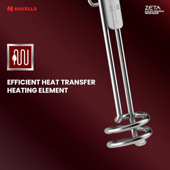 హావెల్స్ జీటా 1500 వాట్ ఇమ్మర్షన్ హీటర్ | ISI మార్క్ హెవీ డ్యూటీ 3 పిన్ మౌల్డ్ ప్లగ్, టచ్ ప్రొటెక్షన్ కవర్ | వాటర్‌ప్రూఫ్, హీటింగ్ ఇండికేటర్, నికెల్ ప్లేటింగ్, వారంటీ: 2 సంవత్సరాల సమగ్ర |(గ్రే) ప్లాస్టిక్ యొక్క చిత్రం