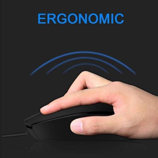 3 బటన్లతో కూడిన HP M10 వైర్డ్ USB మౌస్ హై డెఫినిషన్ 1000DPI ఆప్టికల్ ట్రాకింగ్ మరియు ఆంబిడెక్స్ట్రస్ డిజైన్ యొక్క చిత్రం