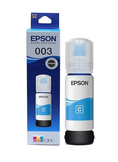ఎప్సన్ 003 ఇంక్ బాటిల్ (సియాన్), వీటికి అనుకూలంగా ఉంటుంది: L3110 /L3101/ L3150 / L4150 / L4160 / L6160 / L6170 / L6190 ప్రింటర్ మోడల్స్ యొక్క చిత్రం