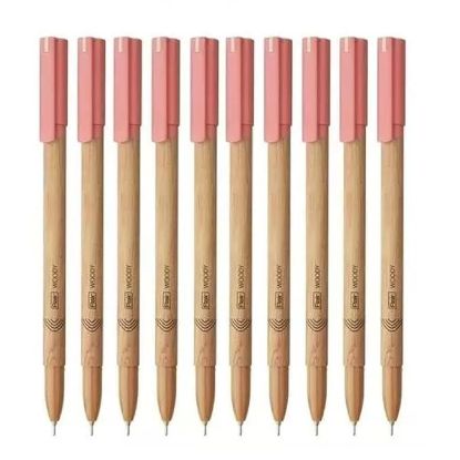 ఫ్లెయిర్ వుడీ బాల్ పెన్ వాలెట్ ప్యాక్ | 0.7 mm చిట్కా సైజు | ఆకర్షణీయమైన డిజైన్ | తక్కువ-స్నిగ్ధత ఇంక్‌తో స్మూత్ ఫ్లో సిస్టమ్ | స్మడ్జ్ ఫ్రీ రైటింగ్ | రెడ్ ఇంక్ | 10 పెన్నుల సెట్ యొక్క చిత్రం