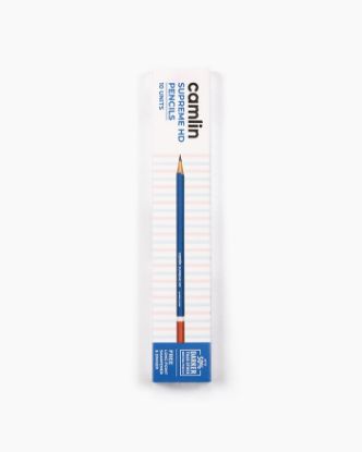 కామ్లిన్ సుప్రీం HD పెన్సిల్స్ ఎరేజర్ మరియు లాంగ్ పాయింట్ షార్పెనర్‌తో కూడిన 10 పెన్సిళ్ల పెట్టె యొక్క చిత్రం