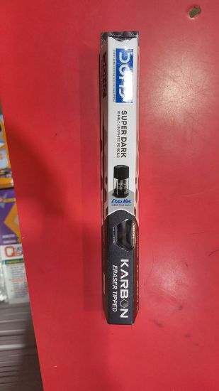 DOMS కార్బన్ ఎరేజర్ టిప్డ్ సూపర్ డార్క్ పెన్సిల్స్ విత్ ఎ షార్పనర్-1 ప్యాక్ (10 ముక్కలు) యొక్క చిత్రం