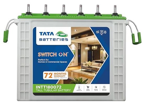 TATA గ్రీన్ స్విచ్-ఆన్ INTT180072 150AH టాల్ ట్యూబులర్ ఇన్వర్టర్ బ్యాటరీ యొక్క చిత్రం