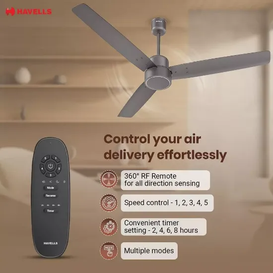 హావెల్స్ సీలింగ్ ఫ్యాన్ ఎపిక్ స్టోన్ గ్రే 1200 మి.మీ యొక్క చిత్రం