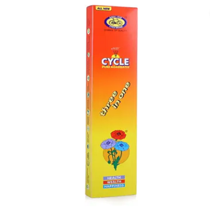 సైకిల్ ప్యూర్ 3 ఇన్ 1 అగర్బత్తి - లిల్లీ, పుష్ప, చెక్క, సహజ సువాసన (100 గ్రా, సెట్ ఆఫ్ 1) యొక్క చిత్రం