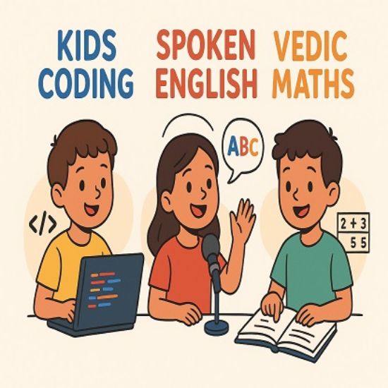 పిల్లల కోడింగ్+స్పోకెన్ ఇంగ్లీష్+వేద గణిత కోర్సు యొక్క చిత్రం