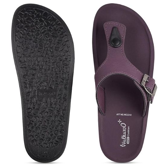 WALKAROO PLUS మహిళల డైలీ వేర్ చెప్పులు - WE2349 పర్పుల్ యొక్క చిత్రం