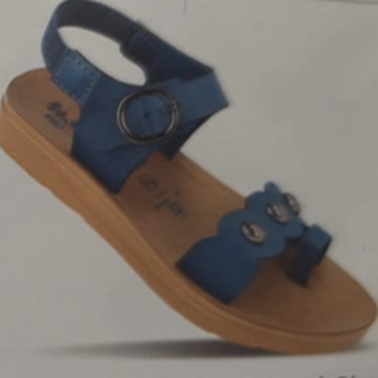 బాలికల బ్యాక్ బెల్ట్ చెప్పులు - WK730 పీకాక్ బ్లూ యొక్క చిత్రం