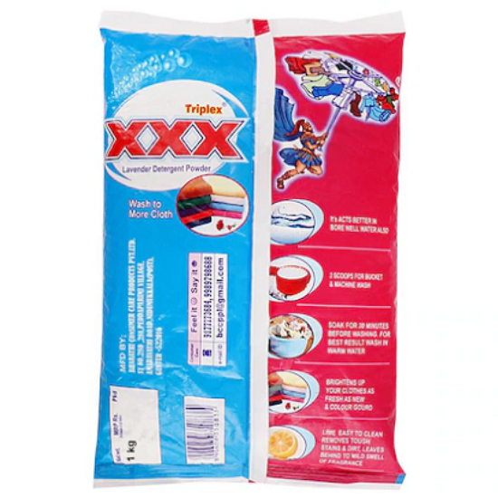 ట్రిప్లెక్స్ XXX లావెండర్ డిటర్జెంట్ పౌడర్ 1 కేజీ యొక్క చిత్రం