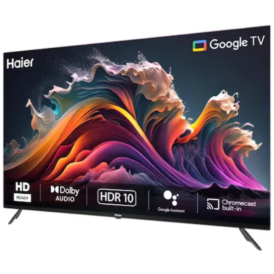 WebOS తో కూడిన Haier 32-అంగుళాల (80 సెం.మీ) HD రెడీ స్మార్ట్ LED టీవీ, అంతర్నిర్మిత Wi-Fi, HDMI & USB కనెక్టివిటీ, డాల్బీ డిజిటల్ ఆడియో, వాయిస్ అసిస్టెంట్ సపోర్ట్, వాల్-మౌంటబుల్ - హోమ్ ఎంటర్టైన్మెంట్ కోసం పర్ఫెక్ట్ యొక్క చిత్రం