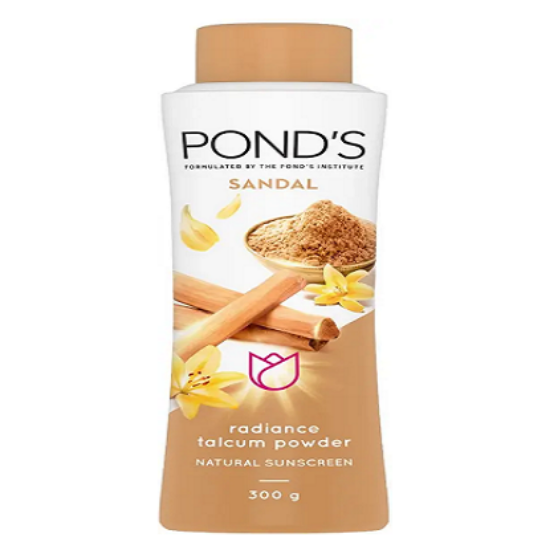 పాండ్స్ శాండల్ రేడియన్స్ టాల్కమ్ పౌడర్ నేచురల్ సన్‌స్క్రీన్ యొక్క చిత్రం