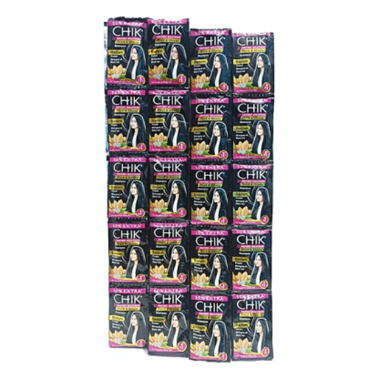 చిక్ ప్రోటీన్ సొల్యూషన్స్ థిక్ & గ్లోసీ బ్లాక్ షాంపూ 16 సాచెట్లు యొక్క చిత్రం